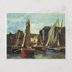 Cartão Postal A entrada no porto de Honfleur Eugene Boudin
