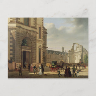 Cartão Postal A entrada para o Musee de Louvre e Ruas.