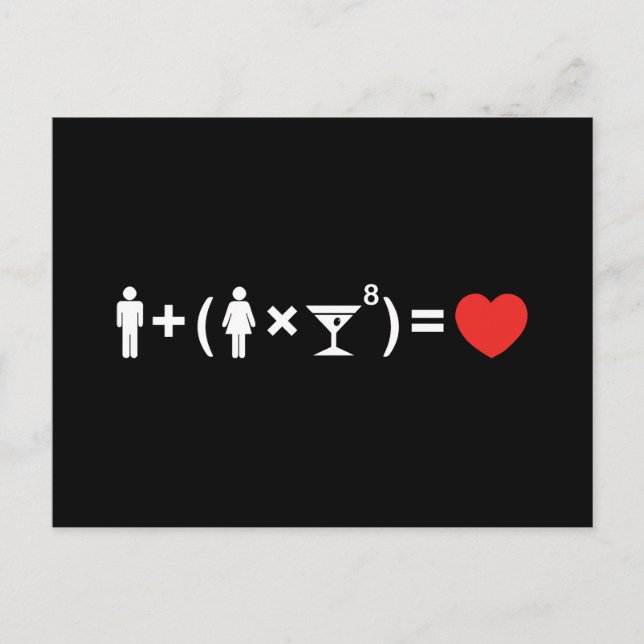 Cartão Postal A Equação do Amor para as Mulheres (Frente)
