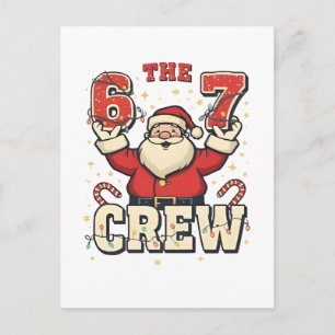 Cartão Postal A Equipe 6 7 Meme Divertido do Papai Noel Natal
