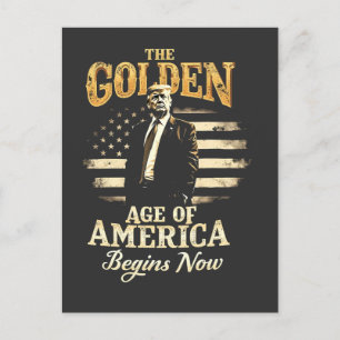 Cartão Postal A Era de Ouro da América Começa Agora Trump 4º 