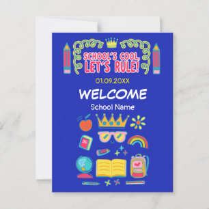 Cartão Postal "A escola é legal, vamos dominar" citações motivac