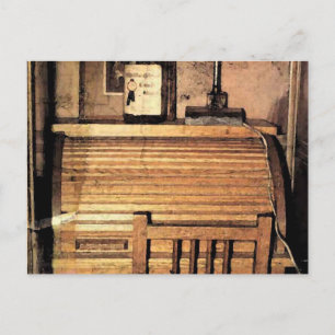 Cartão Postal A Escrivaninha de Tampa de enrolar dos Escritores