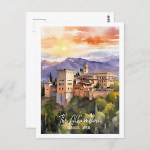 Cartão Postal A Espanha Familiar da Viagem de Alhambra