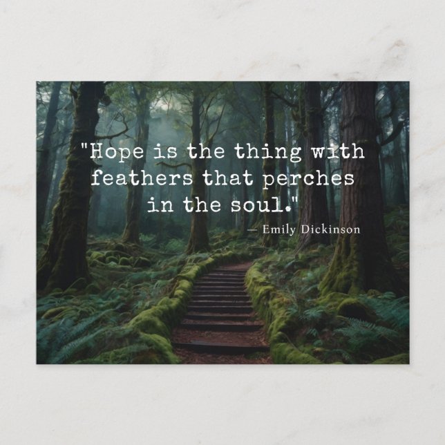 Cartão Postal "A Esperança é a Coisa com Penas" Cartão-postal de (Frente)
