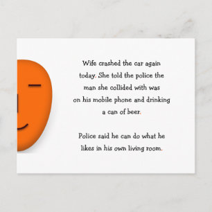 Cartão Postal A Esposa Bateu Carro Disse À Polícia Que A Piada D