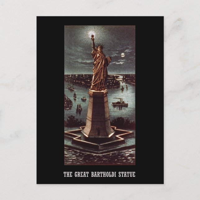 Cartão Postal  A estátua Bartholdi excelente (Frente)