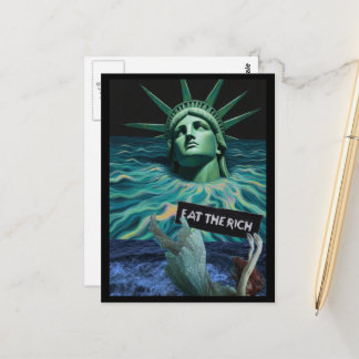 Cartão Postal A Estátua da Liberdade Derrete Colagem Surrealista