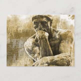 Cartão Postal A estátua de bronze aflita Auguste Rodin, o pensad