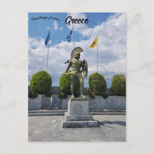 Cartão Postal A Estátua de Leônidas em Esparta Grécia