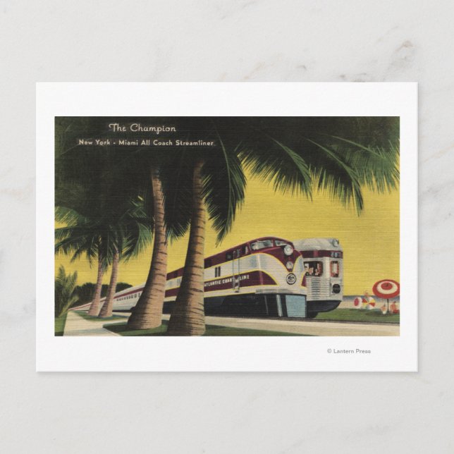 Cartão Postal A estrada de ferro Champion, para Nova Iorque (Frente)