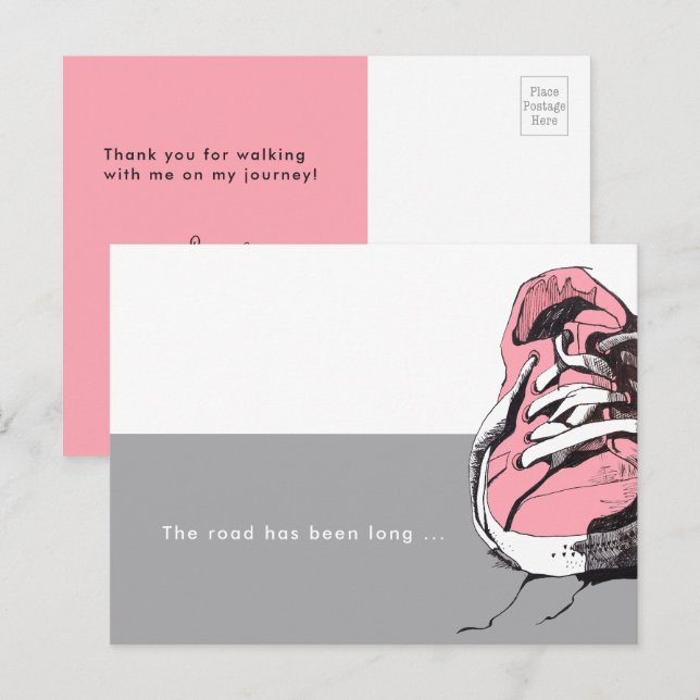 Cartão Postal A Estrada Tem Sido Longa E Rosa, Muito Obrigado (Frente/Verso)