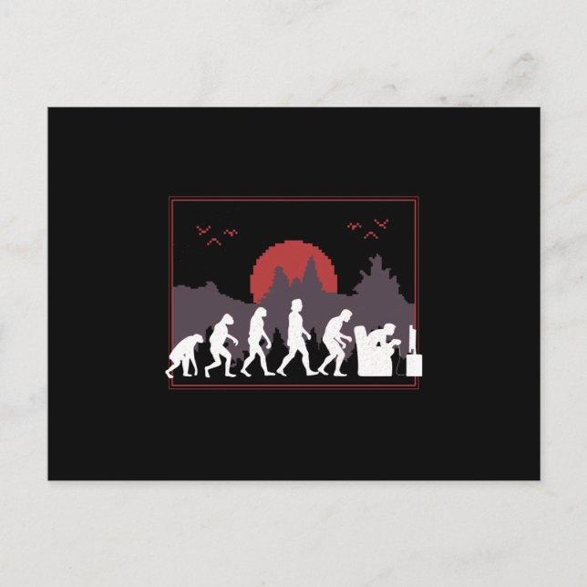 Cartão Postal A evolução dos jogos é engraçada (Frente)