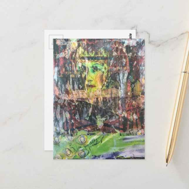 Cartão Postal A face mixed media collage (Frente/Verso In Situ)