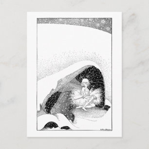 Cartão Postal A Fada no Cartão-postal de inverno