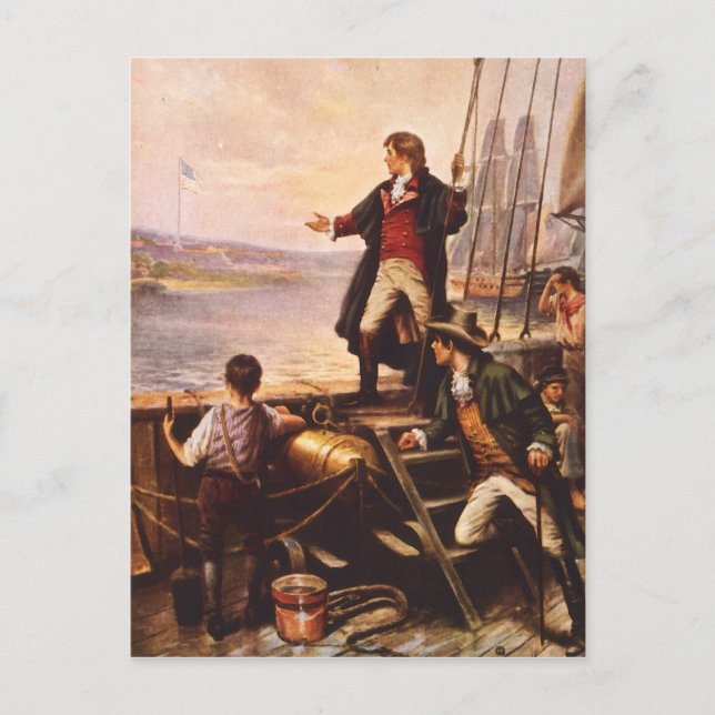 Cartão Postal A faixa do Star Spangled de Percy Moran (Frente)