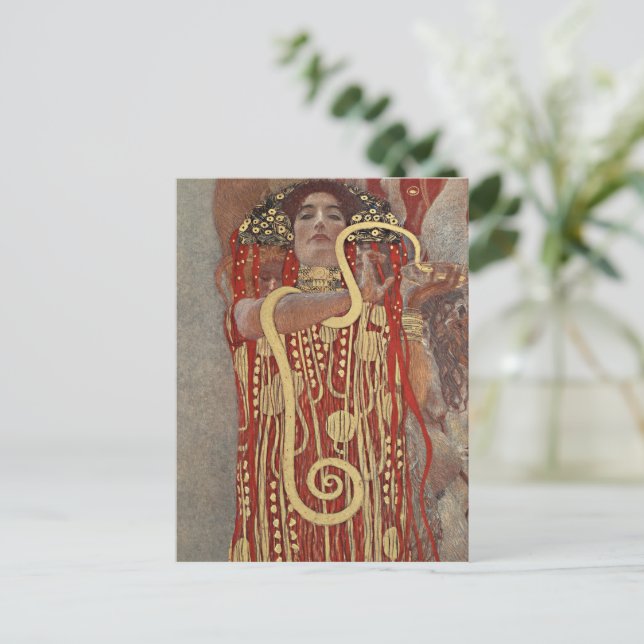 Cartão Postal A famosa pintura de Hygieia de Gustav Klimt. (Em pé/Frente)