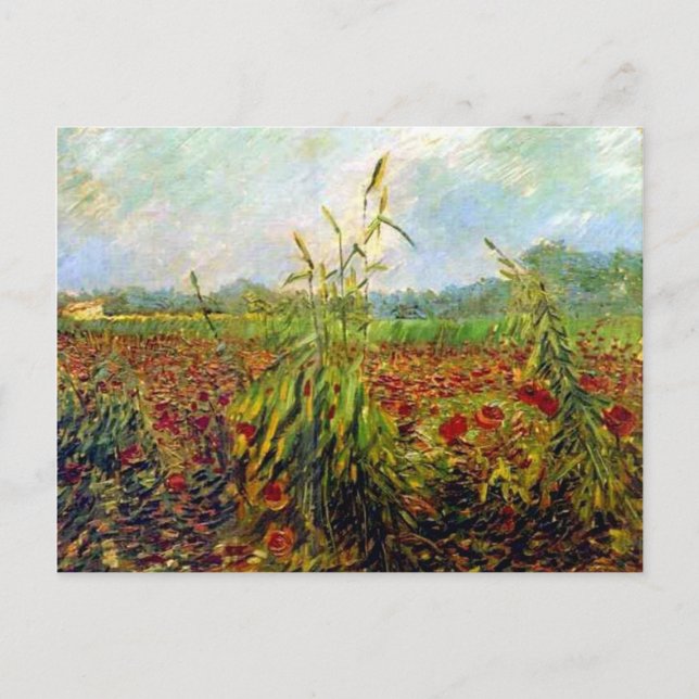 Cartão Postal A famosa pintura de Van Gogh, Palavras de Milho Ve (Frente)