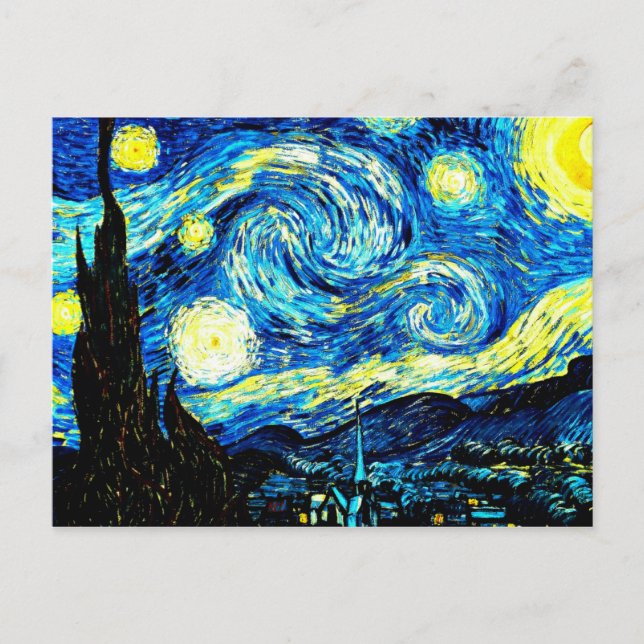 Cartão Postal A famosa pintura de Van Gogh, Starry Night (Frente)