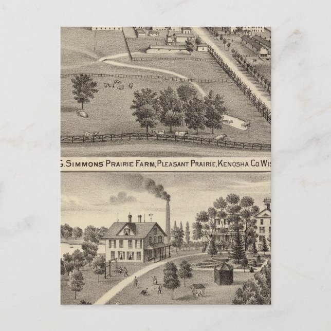 Cartão Postal A Fazenda de Simmon, Kenosha Water Cure (Frente)