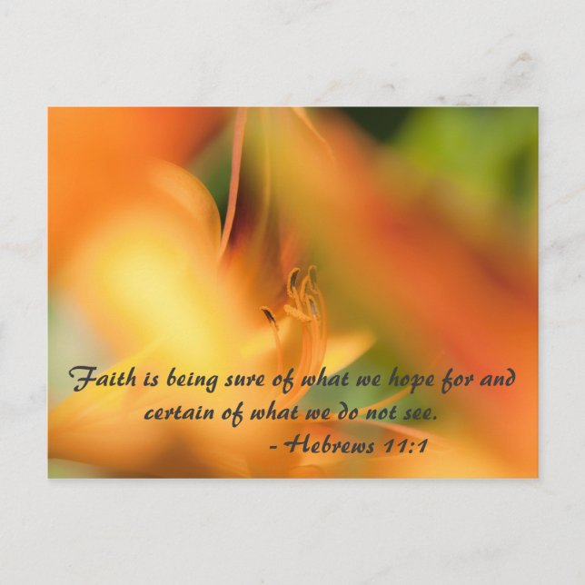 Cartão Postal A fé é ter a certeza daquilo que se espera ... (Frente)