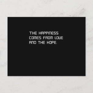 Cartão Postal A felicidade vem do amor e da esperança