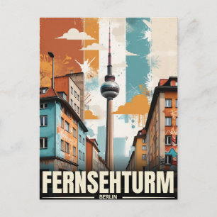 Cartão Postal A Fernsehturm, Torre de TV de Berlim Viagem de Fér