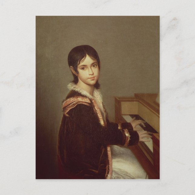 Cartão Postal A Filha do Artista no Piano (Frente)