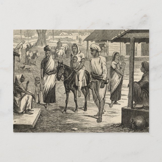 Cartão Postal A fome indiana (Frente)