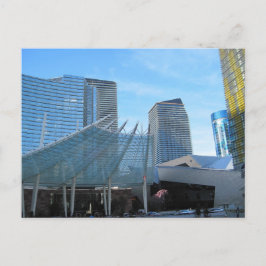 Cartão Postal A fonte e arquitetura de Aria em Las Vegas