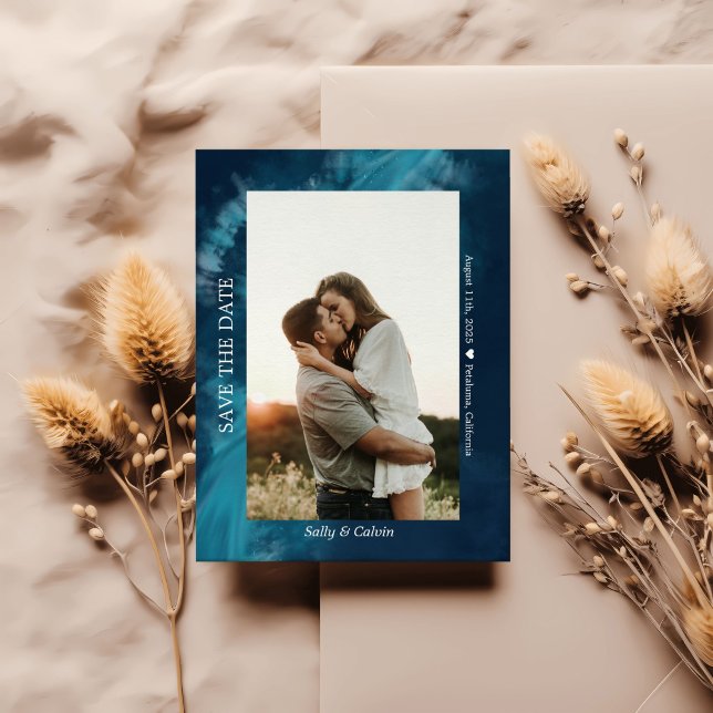 Cartão Postal A Foto Da Onda Do Oceano Salva A Data Personalizad (Criador carregado)