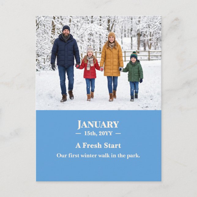 Cartão Postal A Fresh Start January Memory Photo Postcard (Frente)