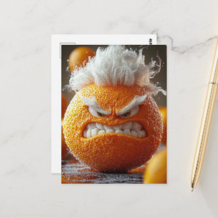 Cartão Postal A Fruta Laranja Irritada
