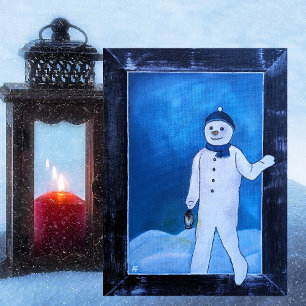 Cartão Postal A Fuga do Boneco de Neve Pintura de Alfred Fox