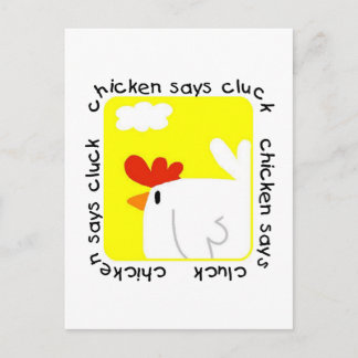 Cartão Postal A galinha diz o camiseta e os presentes do Cluck