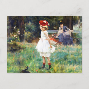 Cartão Postal A garota com os patos de Alfred Stevens