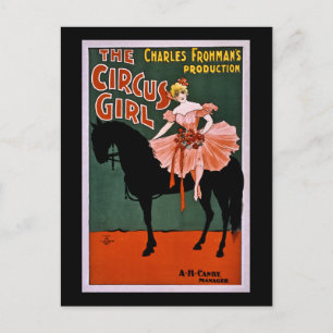 Cartão Postal A Garota do Circo 1897 Vintage