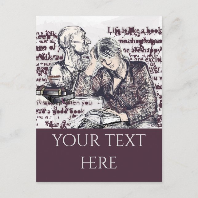 Cartão Postal A garota lendo um livro (Frente)