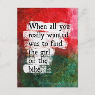 Cartão Postal A Garota No Cartão-Postal Da Bicicleta