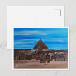 Cartão Postal A Grande Esfinge e a Pirâmide de Khafre