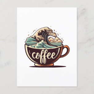 Cartão Postal A Grande Onda De Café