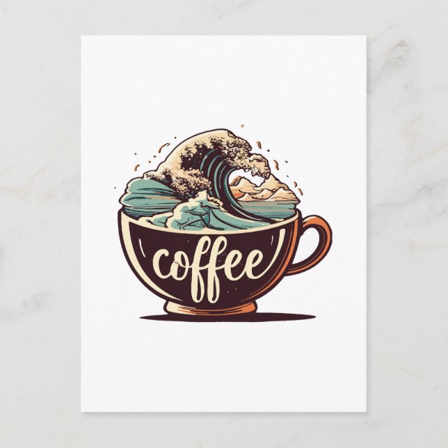 Cartão Postal A Grande Onda De Café (Frente)