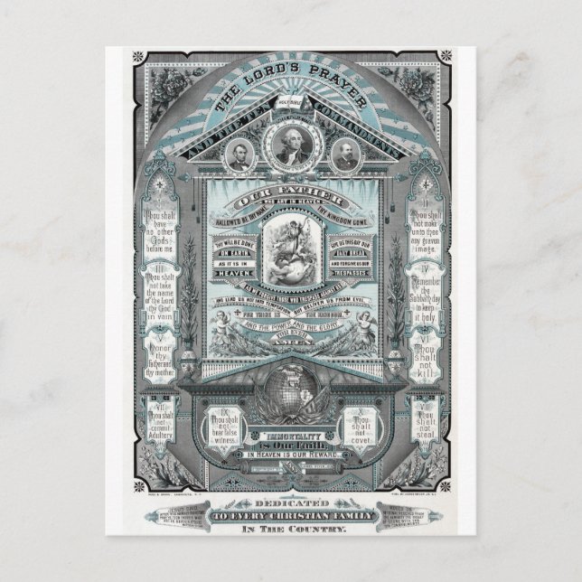 Cartão Postal A gravura da oração do Senhor (Frente)