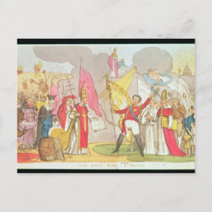 Cartão Postal A Guerra Santa - Uma Visão, um desenho satírico
