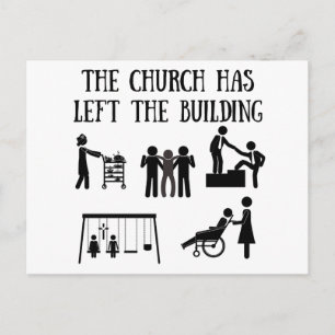 Cartão Postal A Igreja deixou o edifício