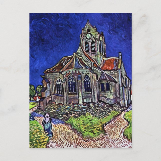 Cartão Postal A Igreja em Auvers por Vincent van Gogh 1890 (Frente)