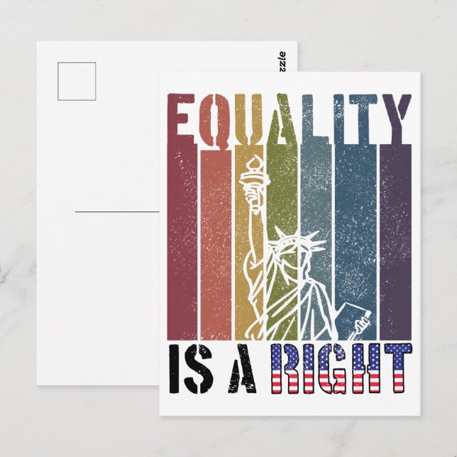 Cartão Postal A igualdade é um direito patriótico LGBTQ e um dir (Frente/Verso)