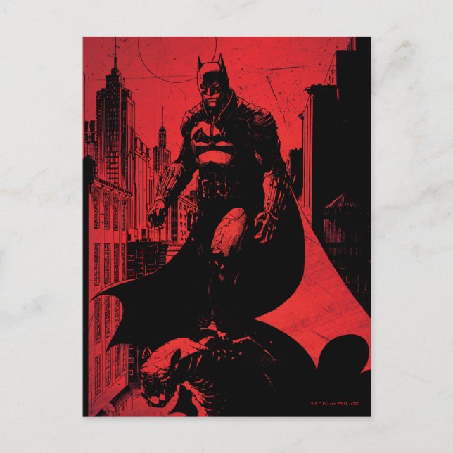Cartão Postal A Ilustração do Livro de BD Batman (Frente)