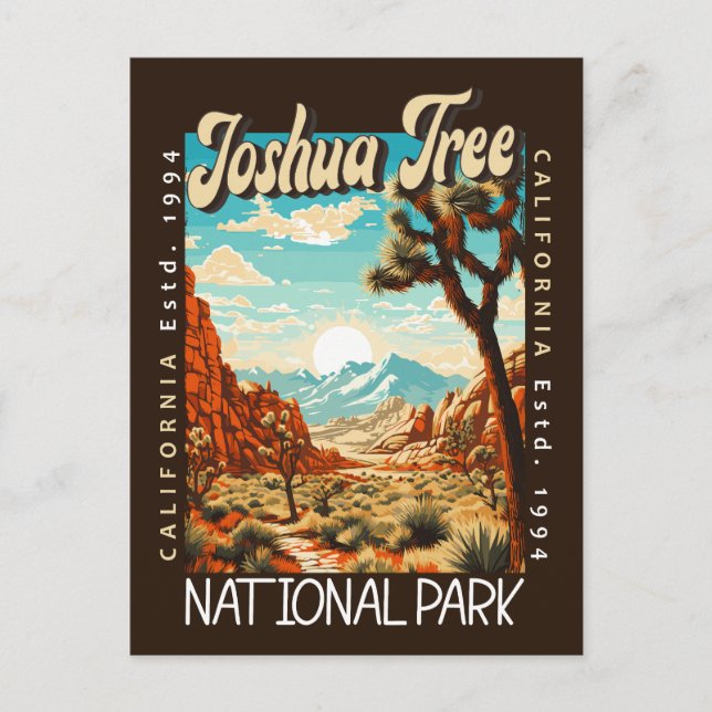 Cartão Postal A Ilustração do Parque Nacional de Joshua Tree fic (Frente)