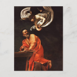 Cartão Postal A Inspiração do Santo Matthew, Caravaggio